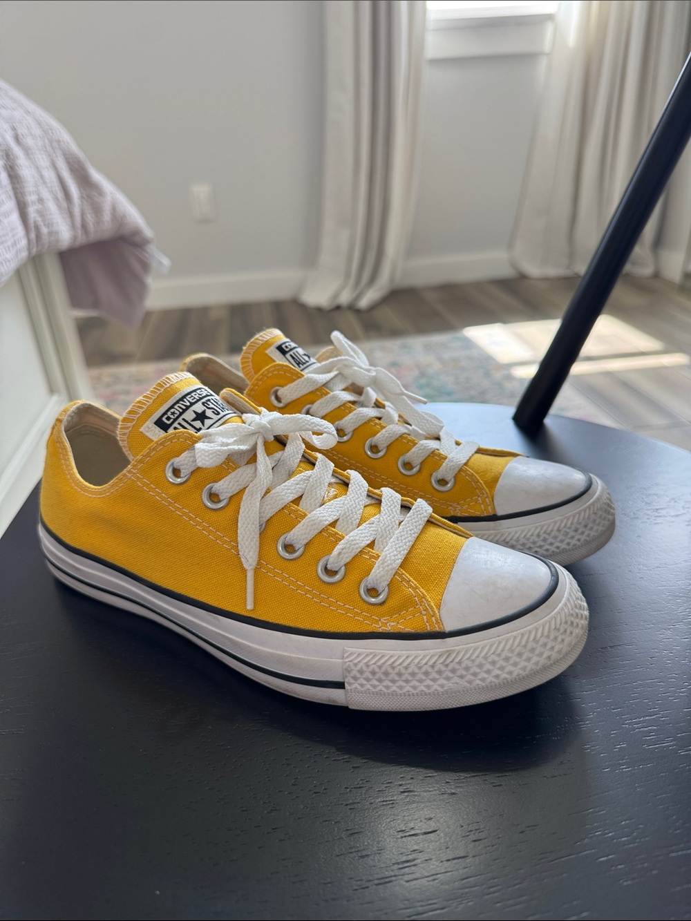 Converse Low Top Canvas Sneakers - Yellow with White Accents